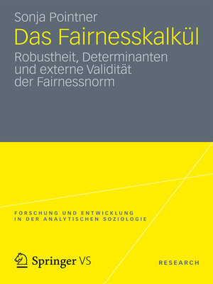 cover image of Das Fairnesskalkül